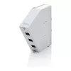 DIN-Schienen-Glasfaser-Spleißverteiler DIGITUS DN-96894 — abgewinkelt, 6 SC SX / LC DX, Aluminium, grau