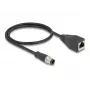 DeLOCK M12 Adapterkabel D-codiert 4-polig Stecker auf RJ45 Buchse 50 cm