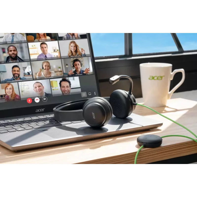 Kabelgebundenes Konferenz-Headset Acer GP.HDS11.01N — supra-aural, 2 m Kabel, 20–20000 Hz, 160 g, Schwarz