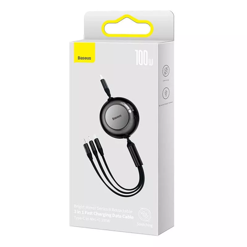 USB Kabel Baseus CAMJ010201 1,1 m USB 3.2 Gen 1 USB C Micro USB-A Lightning Schwarz