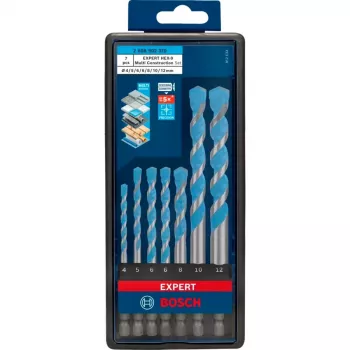 Bohrer-Set Bosch Expert HEX-9, 7-teilig, Größen 4–12 mm, HEX-9-Schaft