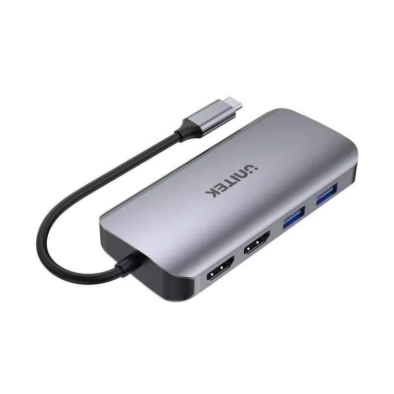 USB-C Hub Unitek D1122A01 mit 2x HDMI 4K und 100W Power Delivery