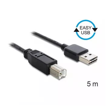 USB-Kabel DeLOCK 85553 USB 2.0 5m USB A USB B Schwarz