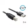 USB-Kabel DeLOCK 85553 USB 2.0 5m USB A USB B Schwarz