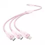 USB 2.0 A auf 3in1 3A Kabel Vention CTPPG 1,5 m rosa