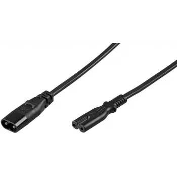 Wentronic IEC-60320-C8 auf IEC-60320-C7 2m C8 Kupplung auf C7 Kupplung Schwarz (97201)