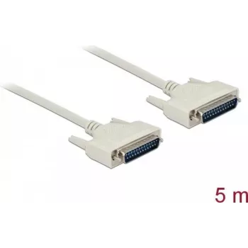 Serielles Kabel DELOCK 84537, D-Sub 25-polig auf D-Sub 25-polig, beige, 5 m