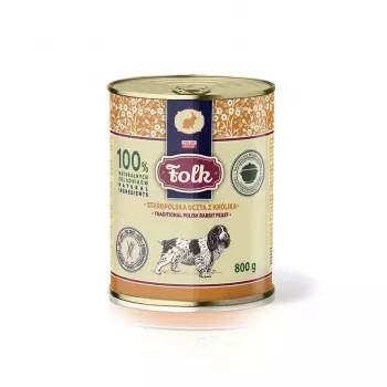 FOLK Traditionelles polnisches Kaninchenfest - Nassfutter für Hunde - 800g