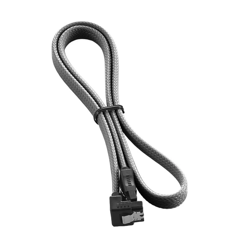 CableMod ModMesh - SATA-Kabel - Serial ATA 150/300/600 - SATA (W) rechtwinklig zu SATA (W) - 60 cm - Kohle (CM-CAB-RSAT-N60KC-R)