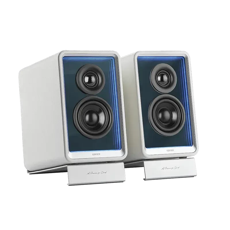 Edifier Desktop Aktivmonitor mit GaN-Ladegerät | QR65 | 70 W | Bluetooth | Weiß | Kabellose Verbindung