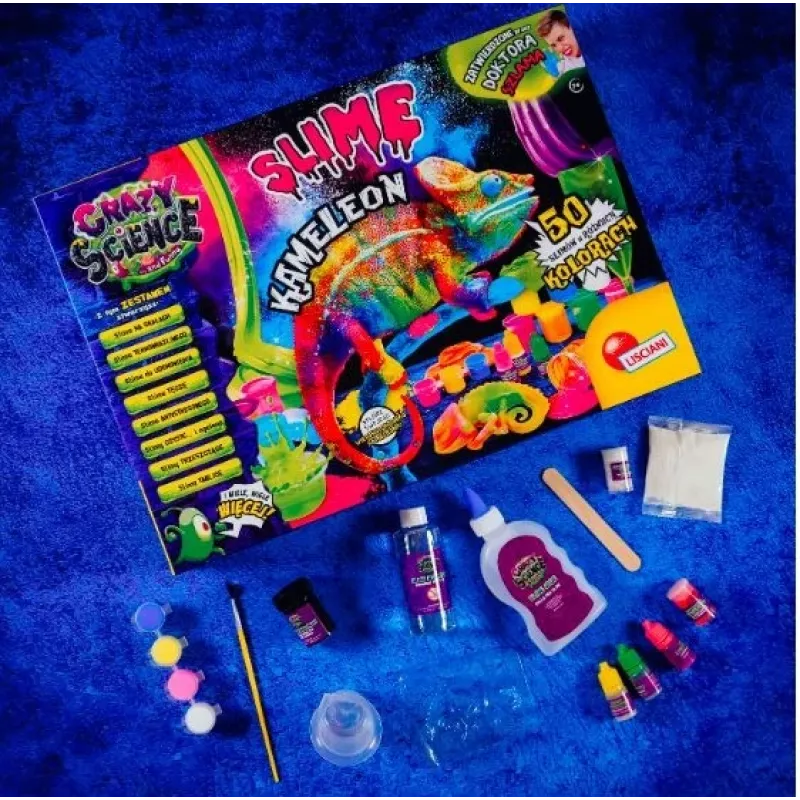 Liscianigiochi Science Kit Crazy Science Slime Chameleon 304-PL89246 – pädagogisches Schleimexperimentier-Set