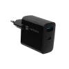 Kabelgebundes Mobilgeräte-Ladegerät NATEC NUC-2143, 45 W, USB-C PD 3.0 + USB-A QC 3.0, 110–240 V, Schwarz