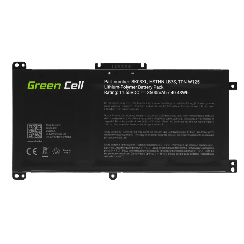 GREEN CELL Akku BK03XL für HP Pavilion x360 14-BA 14-BA015NW 14-BA022NW 14-BA024NW 14-BA102NW 14-BA104NW