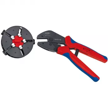 Kabel-Crimp- und Abisolierzange Knipex 97 33 01 Blau Rot