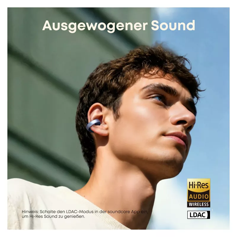 ANKER Soundcore AeroClip Blau Open-Ear Clip-Earbuds Hi-Res Sound LDAC NC IP55 KI-gestützte Telefonate