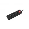 Lanberg PS1-03E-0150-BK Verlängerungskabel (1,5 m, Schwarz)