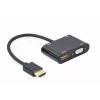 HDMI-zu-VGA-Adapter GEMBIRD A-HDMIM-HDMIFVGAF-01, HDMI-Stecker auf VGA-Ausgang, 0,15 m, schwarz