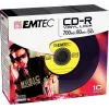 EMTEC Vinyl Look - 10 x CD-R - 700 MB (80 Min) 52x - Blau, Gelb, Flieder, Grün, Pink - Slim Jewel Case