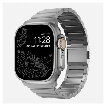 NOMAD Titanium Armband für Apple Watch 46mm/49mm Silber