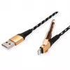 Lightning-Kabel ROLINE 11.02.8923 1m Schwarz Gold