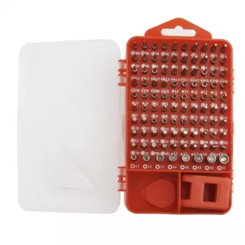 Manuelles Schraubendreher-Set GEMBIRD TK-SD-07 — 90-teilige Kombinationsschraubendreher und Bits, magnetische Spitzen, roter Tragekoffer