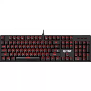 Mechanische Tastatur DEFENDER QUEST GK-596 — RGB-Hintergrundbeleuchtung, Anti-Ghosting, kabelgebunden, kompaktes Layout