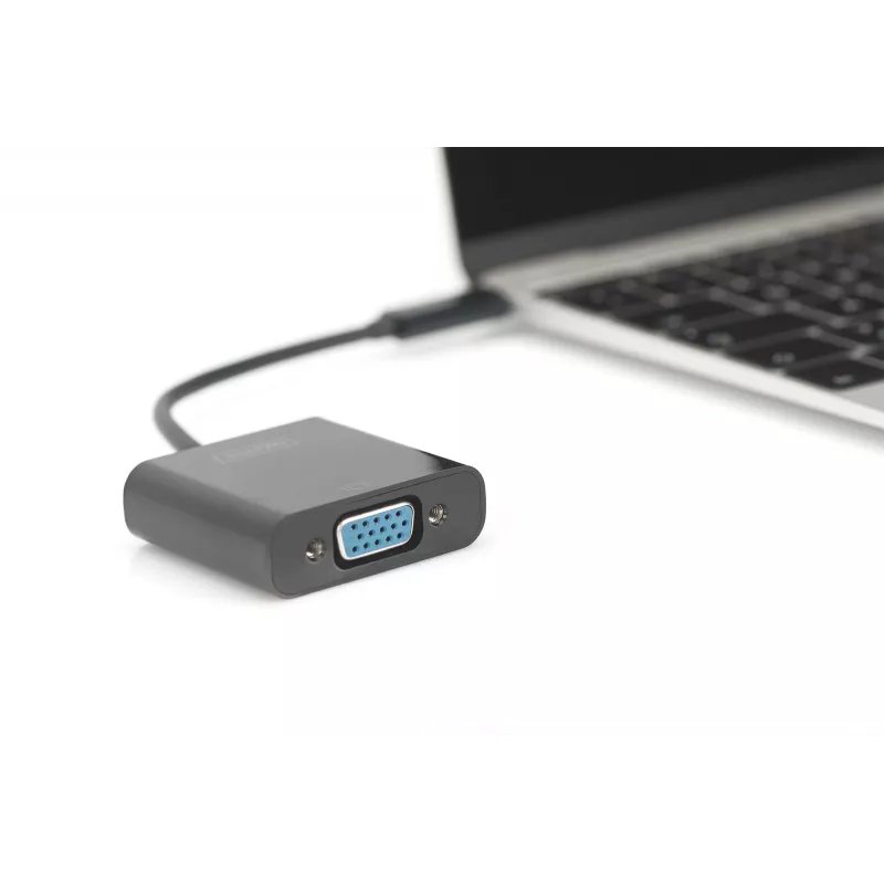 DIGITUS DA-70853 USB-C-auf-VGA-Adapter, Full HD 1080p, schwarz