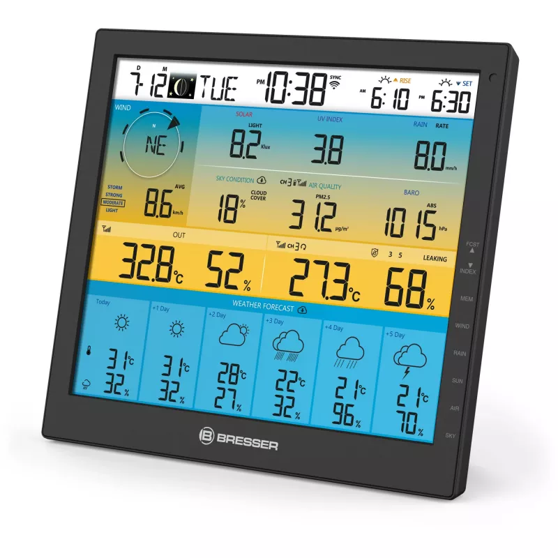 Digitale Wetterstation Bresser Optics 7003220 Schwarz LCD Wi-Fi