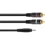 Audio-Adapterkabel Omnitronic 3,5-mm-Klinke auf 2×Cinch, 1 m