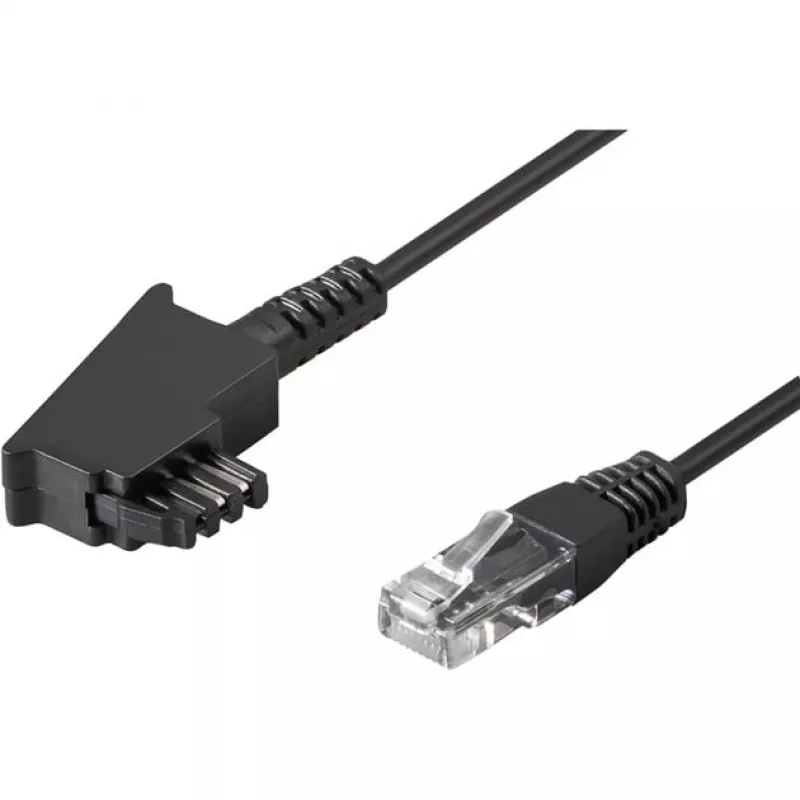 Wentronic Goobay - Telefonkabel - TAE-F (M) - RJ-45 (M) - 15 m - Schwarz (51236)