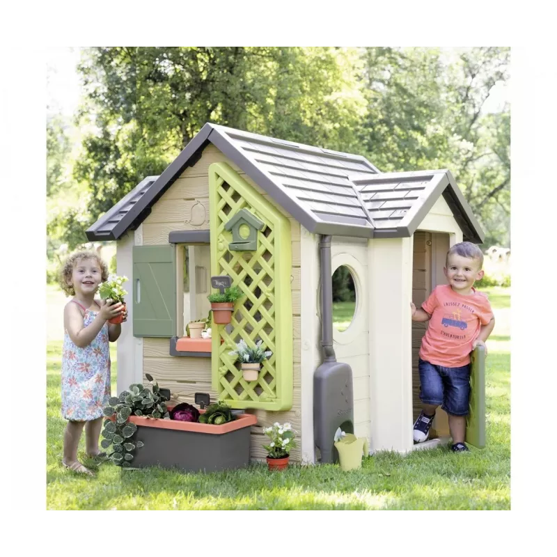 Spielhaus SMOBY 810408 freistehendes Gartenspielhaus für Kinder ab 2 Jahren mehrfarbig mit 1 Tür