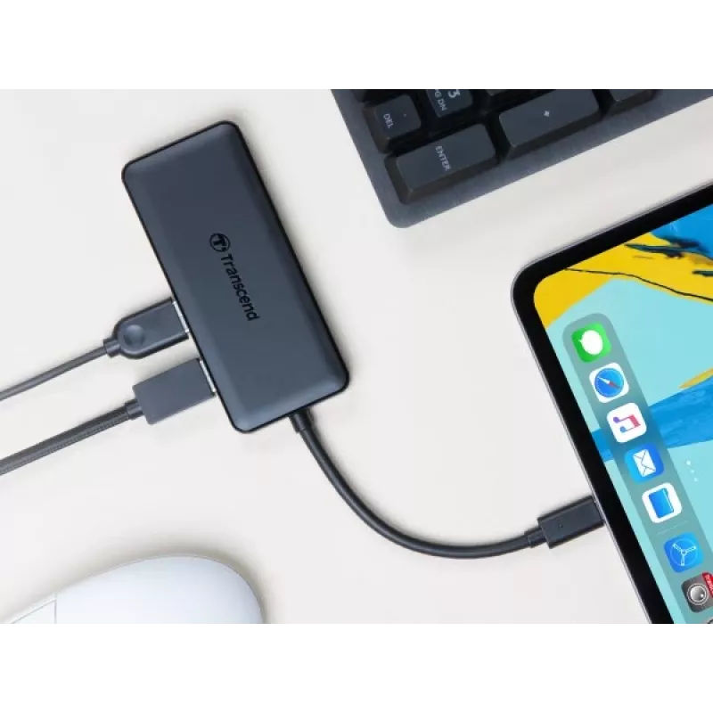 Transcend HUB5C USB 3.2 Gen 2 (3.1 Gen 2) Type-C Schwarz