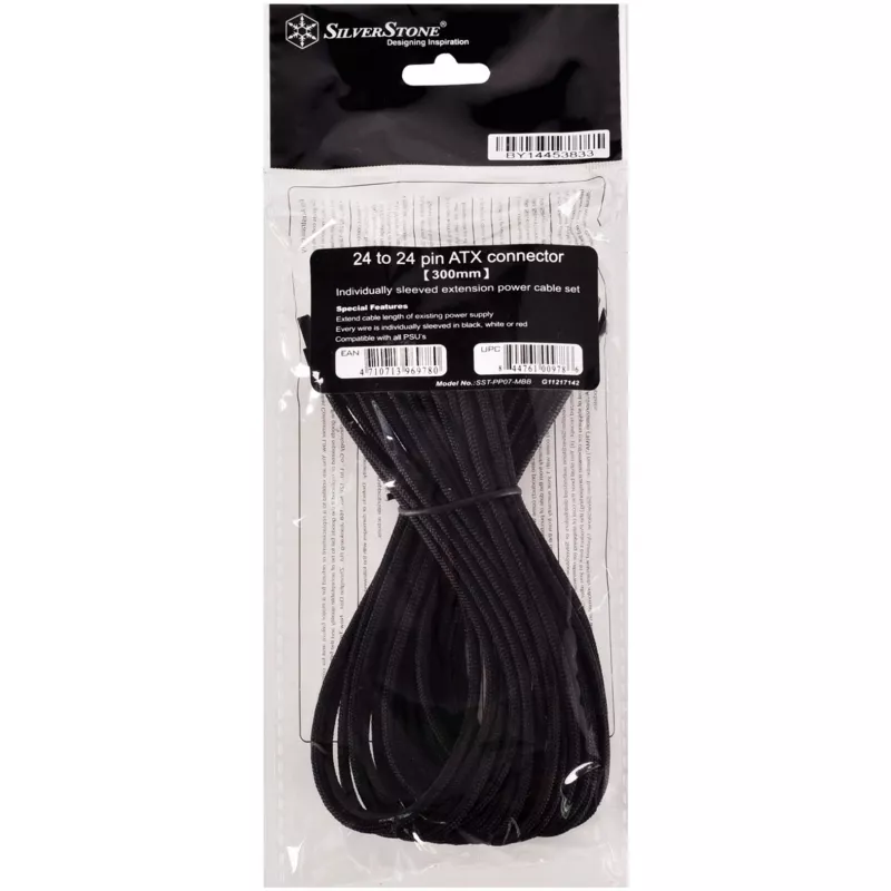 Kabel ATX 24-polig Silverstone SST-PP07-MBB 0,3 m