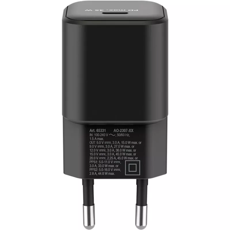 Goobay Ladegerät 65331 Indoor AC Schnellladegerät Schwarz USB Type-C