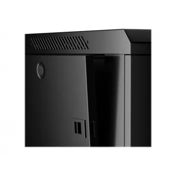 NETRACK 019-150-645-022 Wand-/Hängeschrank 19 Zoll 15HE/450 mm Glastür Schwarz abnehmbare Seitenwände