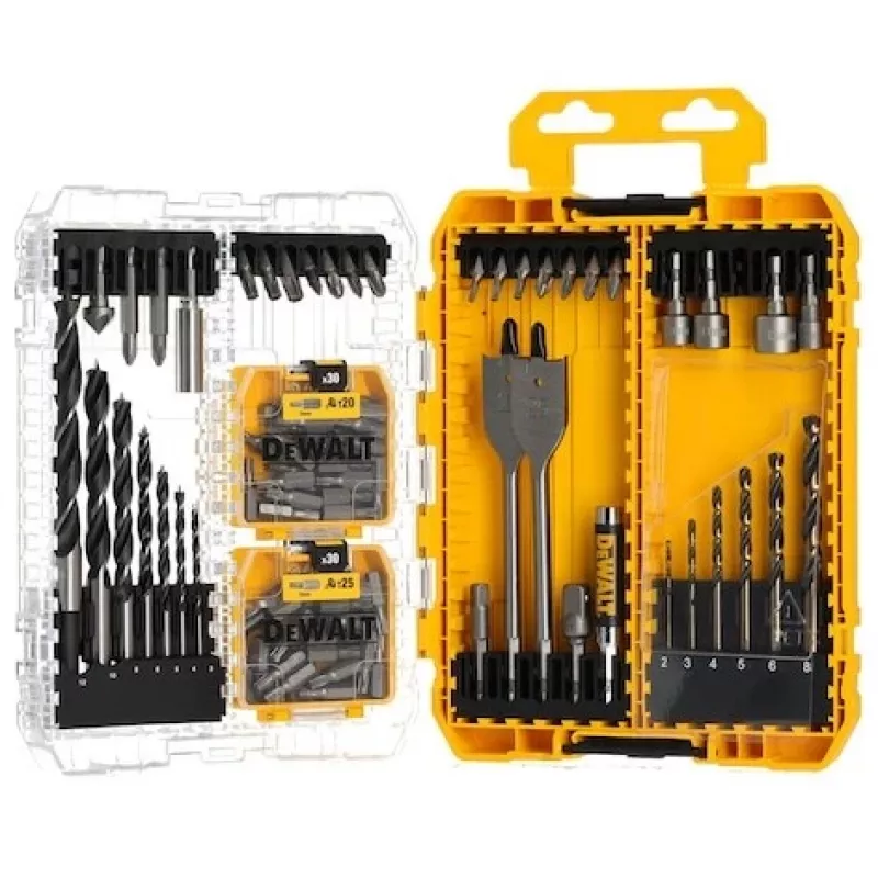 DeWalt Set mit 100 Pozidriv-Schrauben – Befestigungssatz, sortierte Größen für Holz- und Metallanwendungen