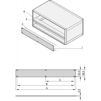 SCHROFF PART.FRONT PANEL 1U 84HP - Rack-Zubehör (20850426)