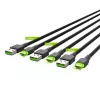 USB-C-Kabel Grün Cell KABGCSET02 1,2 m (USB-A auf USB-C, 2,4 A, 480 Mbit/s) 3er-Pack mit LED-Hintergrundbeleuchtung