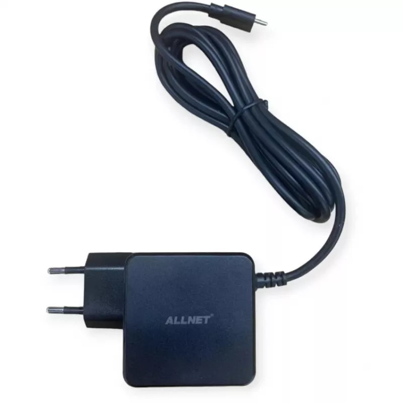 Netzteil ALLNET PSU-GaNPD-USB-F1C-45W 45W USB-C PD Ladegerät mit 2 m Kabel und EU-Stecker