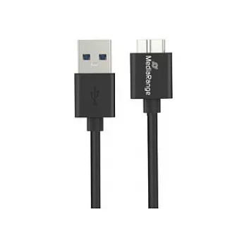 USB-Kabel MediaRange MRCS240 — USB A auf Micro-USB B, USB 3.2 Gen 1 (3.1 Gen 1), 1,8 m, schwarz