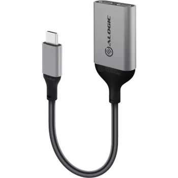 ALOGIC Ultra Series Charging Combo Adapter - USB-Adapter - 24-Pin USB-C (M) auf 24-Pin USB-C (W) - 10 cm - Stromversorgung + Audio über USB, unterstützt Power Delivery 3.0 - Schwarz