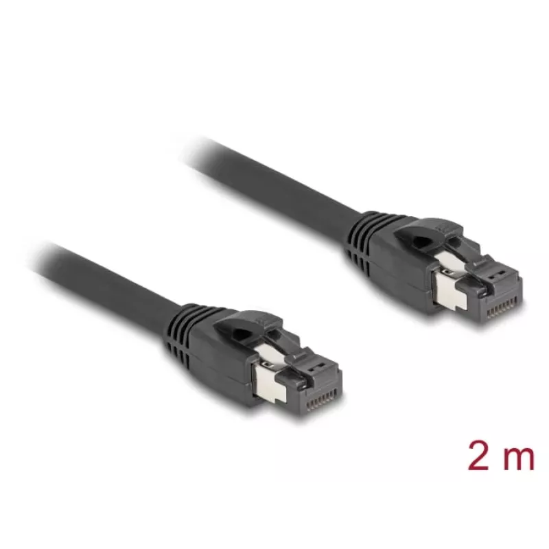 DeLOCK RJ45 Netzwerkkabel Cat.8.1 S/FTP 2m 40Gbps Schwarz