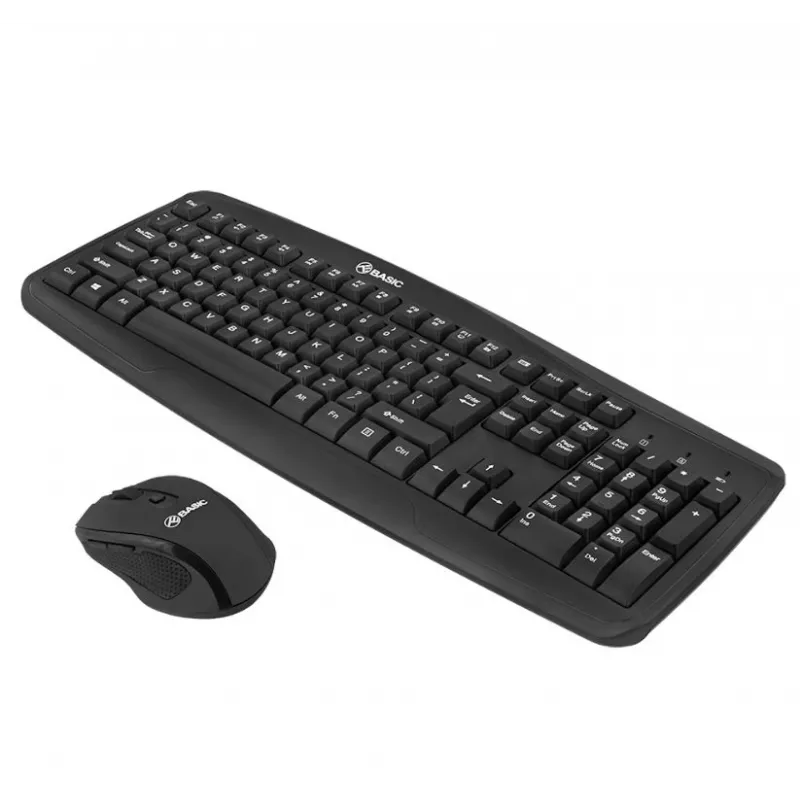 Kabelloses Tastatur-Maus-Set Tellur Basic Schwarz – 2,4 GHz, USB-Empfänger, kompaktes Layout