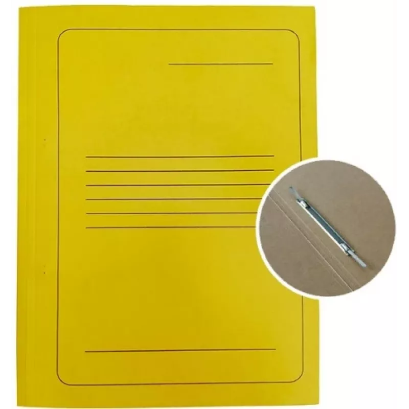 Projektmappe A4 Karton Smiltainis mit Metallclip, gelb bedruckt