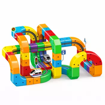 Extralink Toys Magnetbahnen-Set und Magnetischer Zug Magnetschwebebahn (150 Stk.)