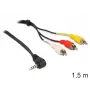 Video-Kabeladapter DeLOCK 84504 1,5 m 3,5 mm 3 x RCA Schwarz
