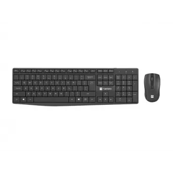 Kabelgebundenes USB-Tastatur- und Maus-Set NATEC SQUID — QWERTY US International, 105 Tasten, Schwarz, 1600 DPI Maus