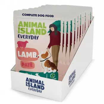 Nassfutter für Hunde animal island Everyday Lamb 10×150g Beutel — Alleinfuttermittel für ausgewachsene Hunde, 81% Feuchtigkeit, 9% Protein, 6% Fett