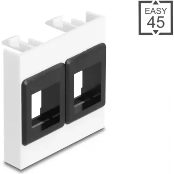 Montagerahmen DELOCK Easy 45 2x Keystone-Halterungen 45x45 mm weiß/schwarz