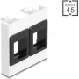 Montagerahmen DELOCK Easy 45 2x Keystone-Halterungen 45x45 mm weiß/schwarz
